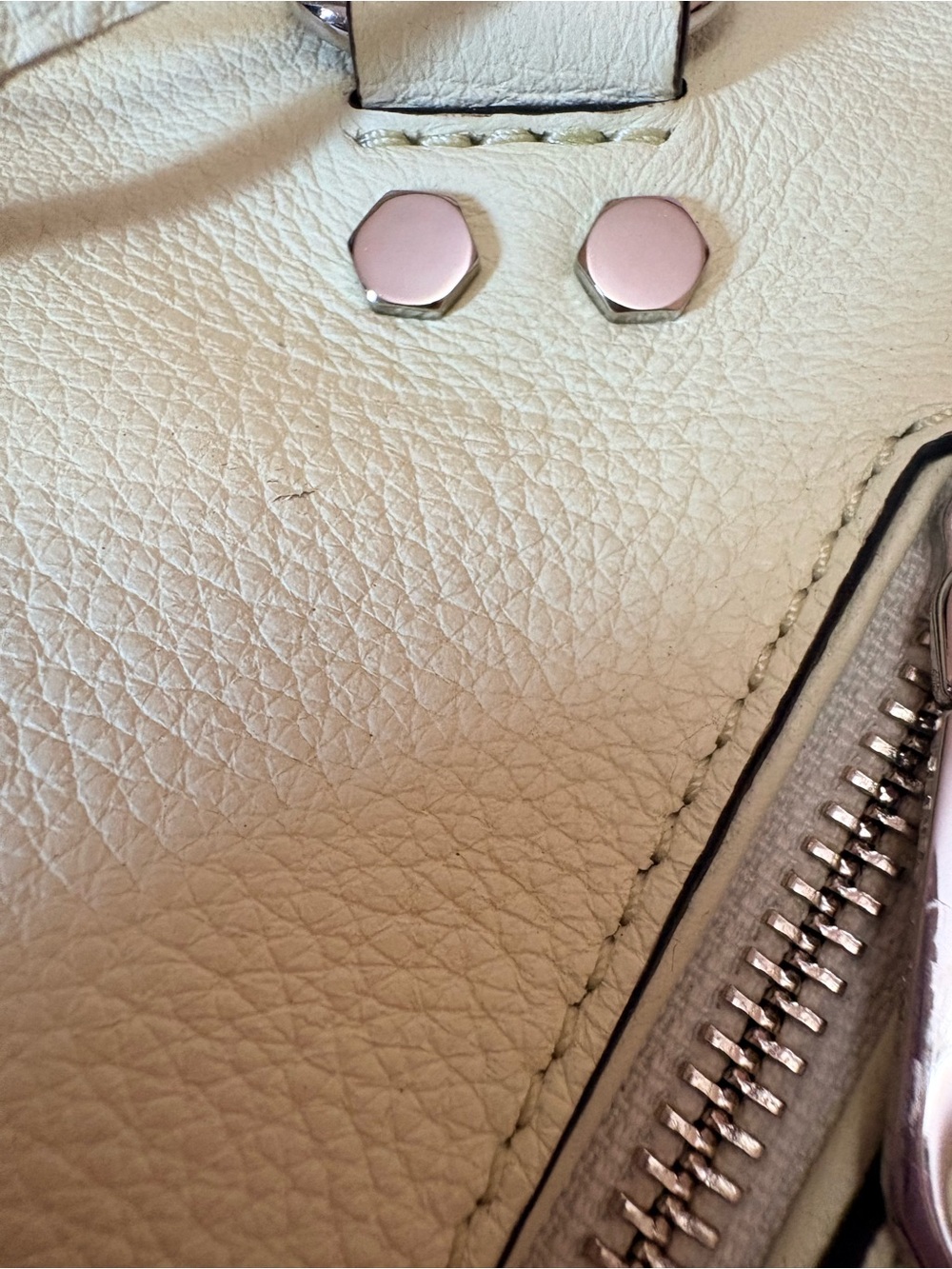 Rebecca Minkoff Leather Fringe Moto Satchel in Honey Dew - Picture 9 of 10